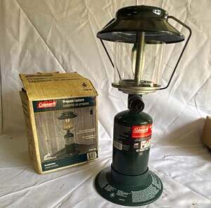 Coleman 5150-700 Propane Lantern 1-Mantle Green Metal/Glass w/ Box